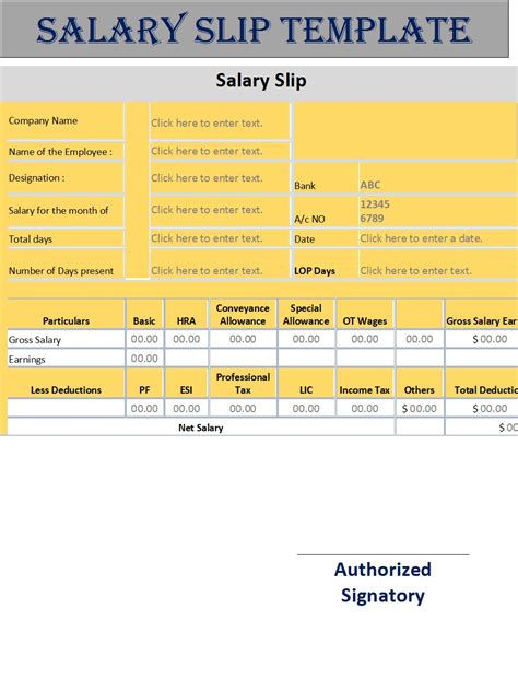 Top 5 Salary Slip Template - Free Report Templates