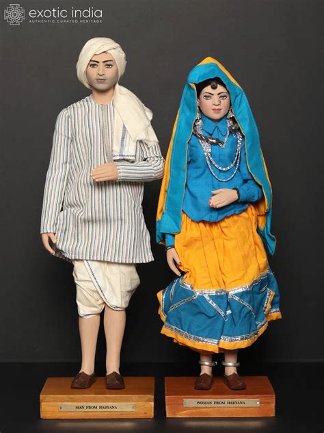 17" Man and Woman from Haryana | Traditional Handmade Dolls | Exotic ...