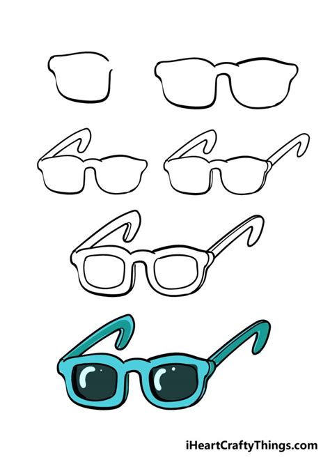 Glasses Drawing - How To Draw Glasses Step By Step