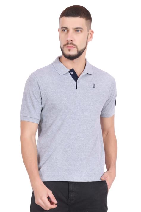 Plain Cotton Grey Polo T shirt for Men – BlueAura Apparels