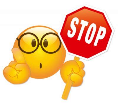 Stopp smiley mit stopschild - vektor leinwandbilder • bilder Emoticons, Regulierung, Smileys ...