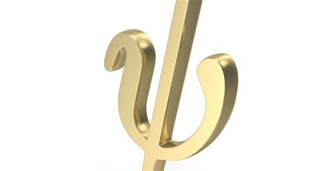 Gold PSI Math Symbol, 3D - Envato Elements