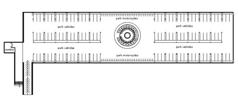 Motorcycle and car parking planning detail dwg file - Cadbull