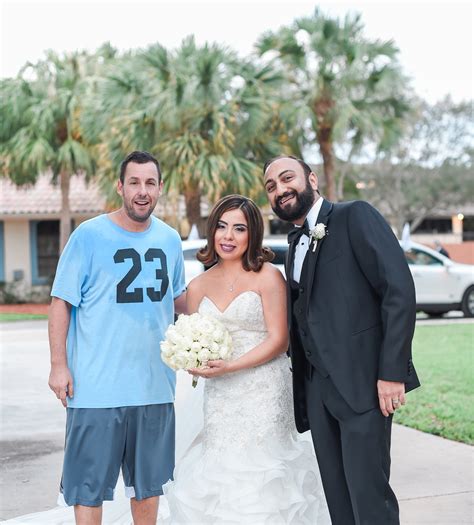 Adam Sandler joins bride and groom for their wedding photos