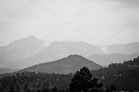 Black White Mountain Landscape | Stock Photos ~ Creative Market