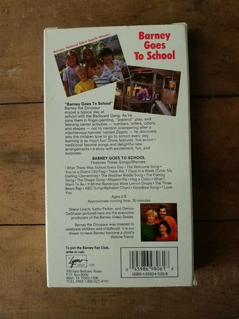 Barney Goes To School VHS Sing Along Dinosaur 1990 Original | Etsy