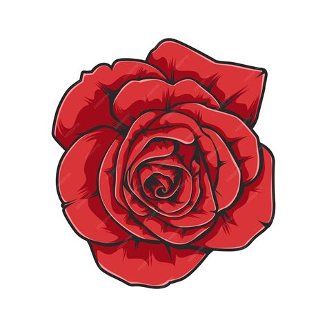 Premium Vector | A red flower with a red center.