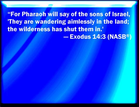 Exodus 14:3 For Pharaoh will say of the children of Israel, They are ...