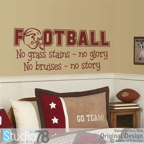 Football Wall Decal No Grass Stains No Glory Sports Wall | Etsy