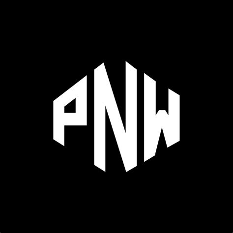 PNW letter logo design with polygon shape. PNW polygon and cube shape logo design. PNW hexagon ...