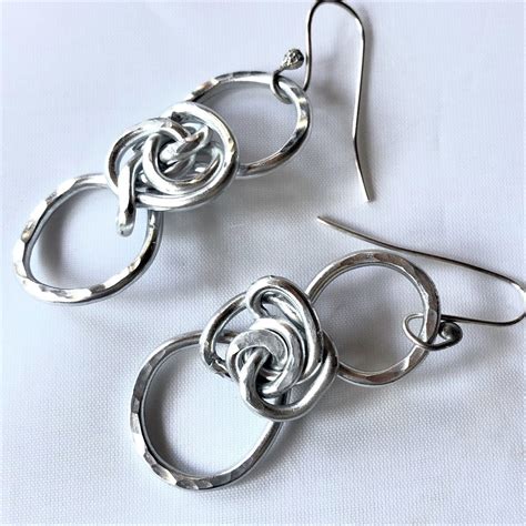 Hand Hammered and Wire Wrapped Silver Coated Aluminum Wire - Etsy | Wire earrings, Aluminum ...