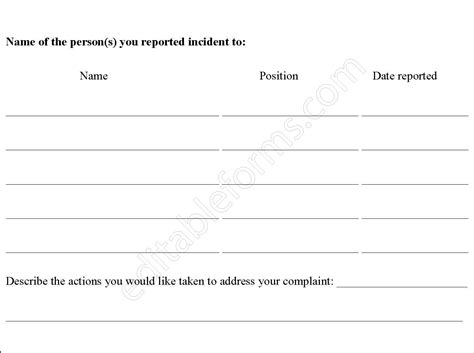 Patient Complaint Fillable PDF Form | Editable PDF Forms