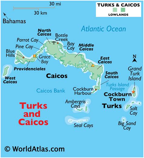 Turks and Caicos Large Color Map