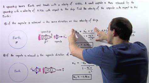 Lorentz Velocity Transformation Example # 2 - YouTube