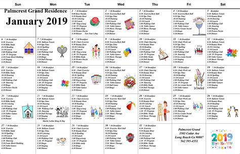 Activity Calendar For Seniors With Dementia