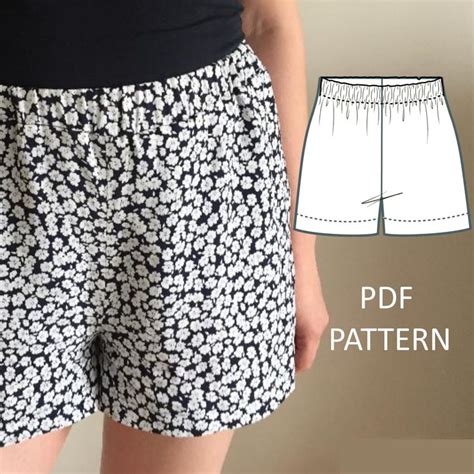 Simple Womens High Waisted Shorts With Elastic Waistband PDF - Etsy | Womens high waisted shorts ...