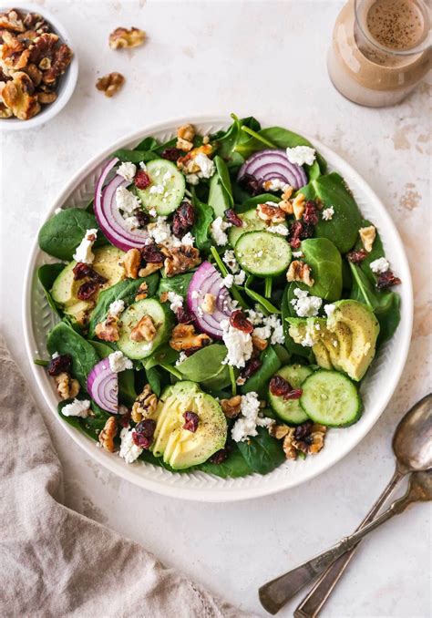 Easy Spinach Salad with Creamy Balsamic Vinaigrette - Eating Bird Food