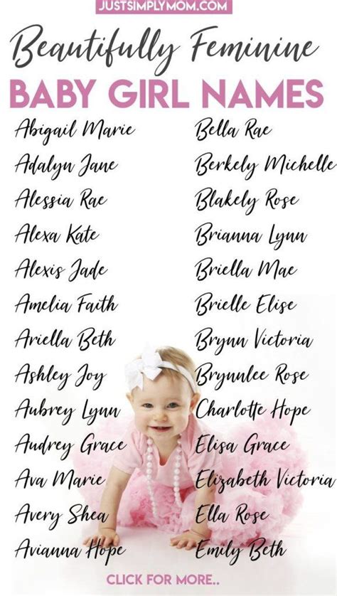 500+ Feminine Baby Girl First and Middle Names for 2023 | Cute baby girl names, Baby girl names ...