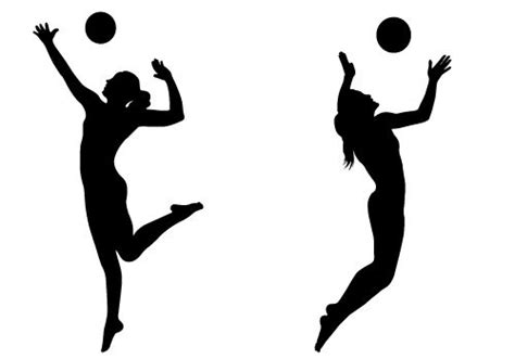 Volleyball silhouette, Silhouette vector, Silhouette illustration