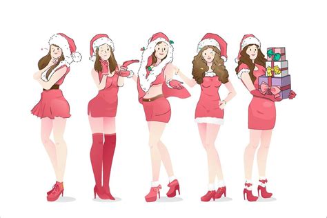 Group of Cute santa claus cosplay 3435523 Vector Art at Vecteezy