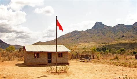 Keep the FRELIMO flag flying, Mecula Town, Reserva do Niassa, Mozambique