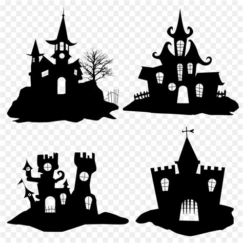 Free Haunted Castle Silhouette, Download Free Haunted Castle Silhouette png images, Free ...