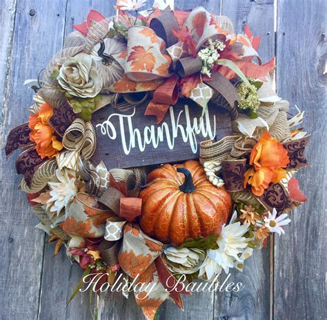 Thankful Fall by Holiday Baubles | Fall door decorations, Harvest ...