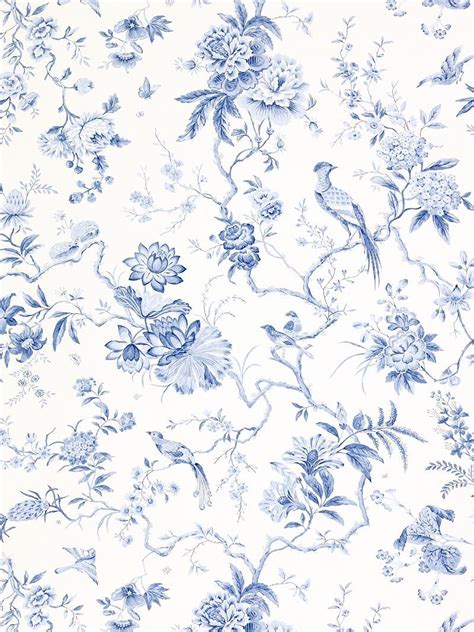 Perfect china-print in blue Accent Wall Bedroom, Wallpaper Accent Wall ...