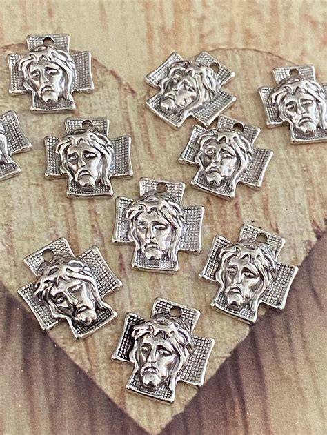 10 Jesus Charms Christian Charms Jesuss Face Charms Faith | Etsy