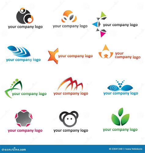 Logo 2d icon set stock vector. Illustration of arts, company - 23041348