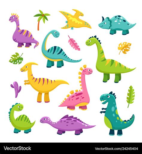 Cute dino cartoon baby dinosaur stegosaurus Vector Image