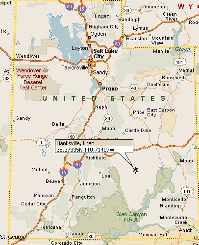 Hanksville, Utah Map