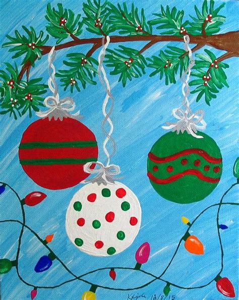 8x10 Inch Acrylic Christmas Painting on Canvas Board - Etsy | Diy christmas paintings, Christmas ...