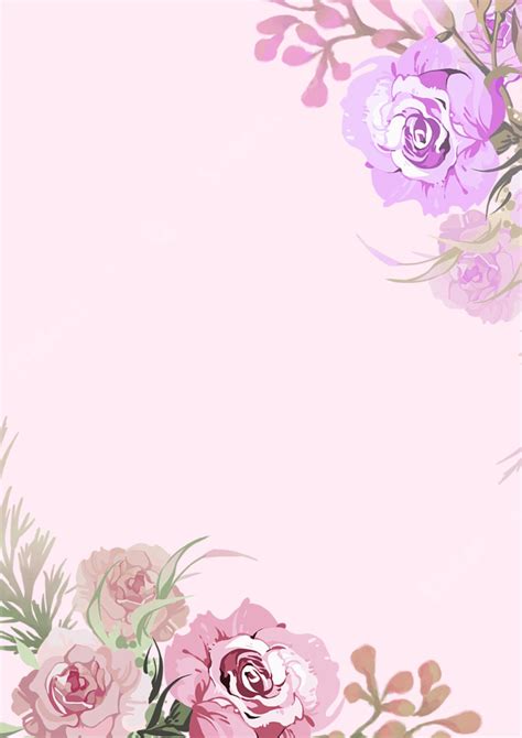 Floral Arrangement In Rosy Pink Hue Page Border Background Word Template And Google Docs For ...