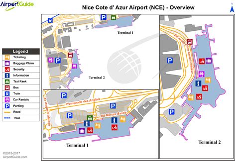 Nice - Nice-Côte d'Azur (NCE) Airport Terminal Map - Overview | Airport ...