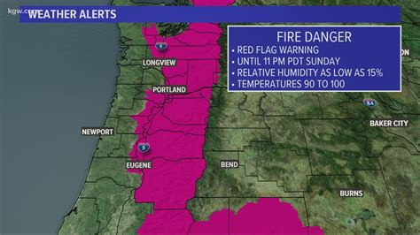 Red Flag warning fire danger for much Oregon's I-5 corridor | kgw.com