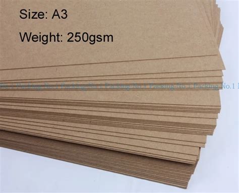 50pcs/lot 250gsm A3 Brown Kraft Paper Wood Pulp classic Paper gift ...