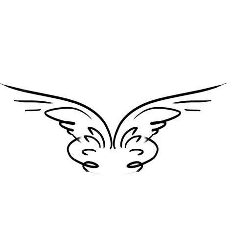 Line Drawing Wings PNG Picture, Cartoon Hand Drawn Line Drawing Wings, Wing Drawing, Hand ...