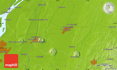 Physical Map of Fort-Chambly