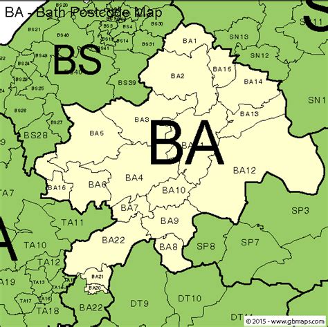 Map Of Ba Postcode Districts Bath Maproom | Images and Photos finder