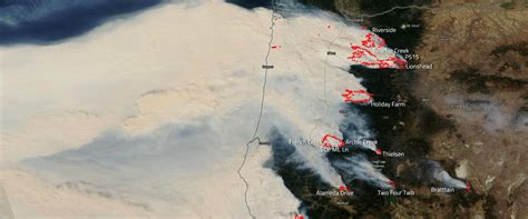 Devastating Wildfires in Oregon Captured by NASA's Aqua Satellite