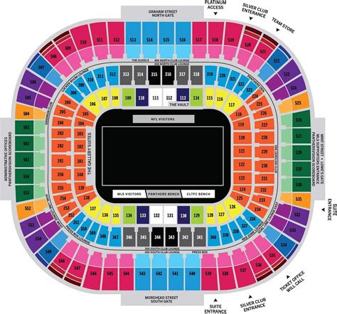 Bank of America Stadium Seating Chart with Rows and Seat Numbers ...