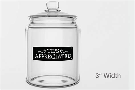 Tips Appreciated Sticker - Mason Jar Sign Restaurant Cafe - Large Colored Adhesive in 2021 ...