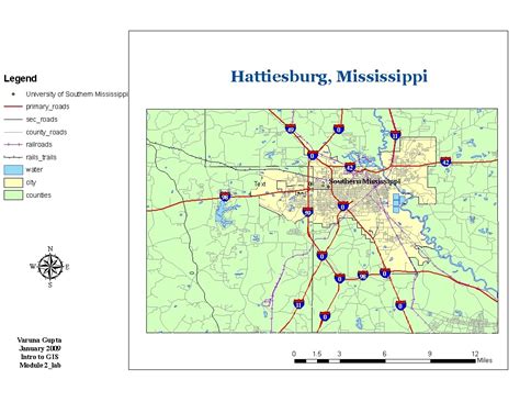 Applications in GIS: Base map for Hattiesburg, Mississippi