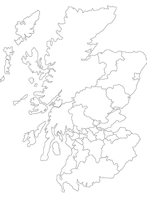 Blank Outline Maps of Scotland - Free Printable Maps