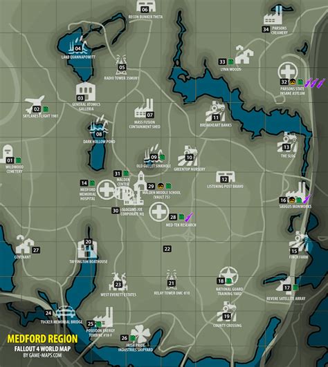 Medford Region Map Fallout 4 | game-maps.com