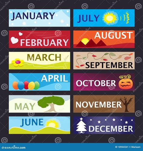 Banner For Months Of The Year Cartoon Vector | CartoonDealer.com #81829205