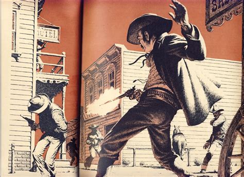 A stylized version of a Wild West gunfight. Westerns, Cowboy Art, Western Cowboy, Theme Tattoo ...