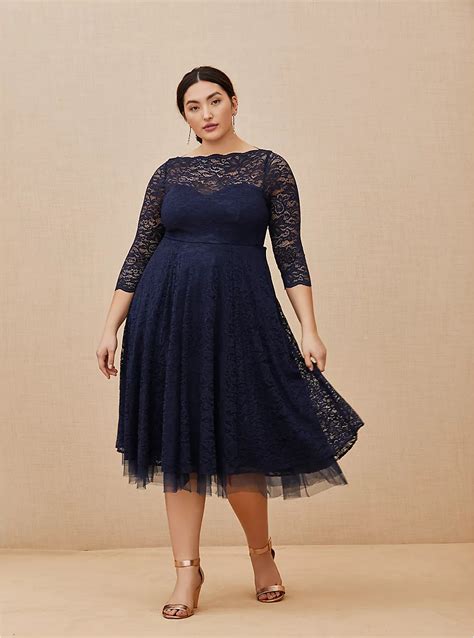 Special Occasion Navy Lace Midi Dress | Bridesmaid dresses plus size, Navy lace midi dress ...