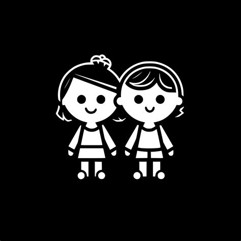 Children - Black and White Isolated Icon - Vector illustration 23536797 ...